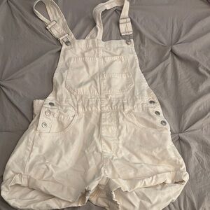 FREE PEOPLE Cream Overalls